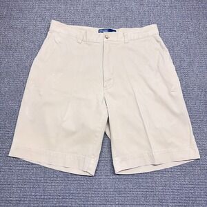 Polo Ralph Lauren Mens Khaki Chino Shorts 100% Cotton Tan Size 31 Flat Front